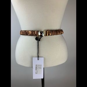 Argento Antico Bronze Eccopelle Belt with Crystal accent Made in Italy.